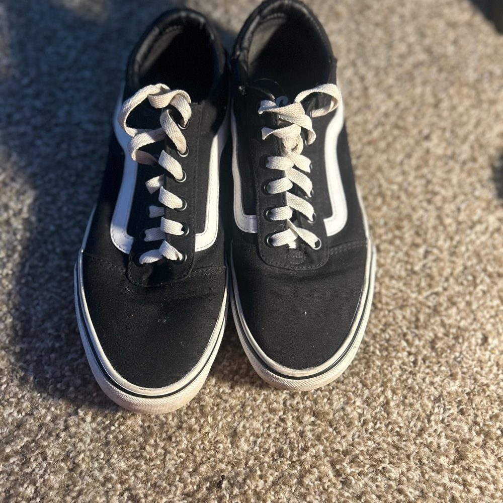 Vans Women’s Classic Black and White Sneakers